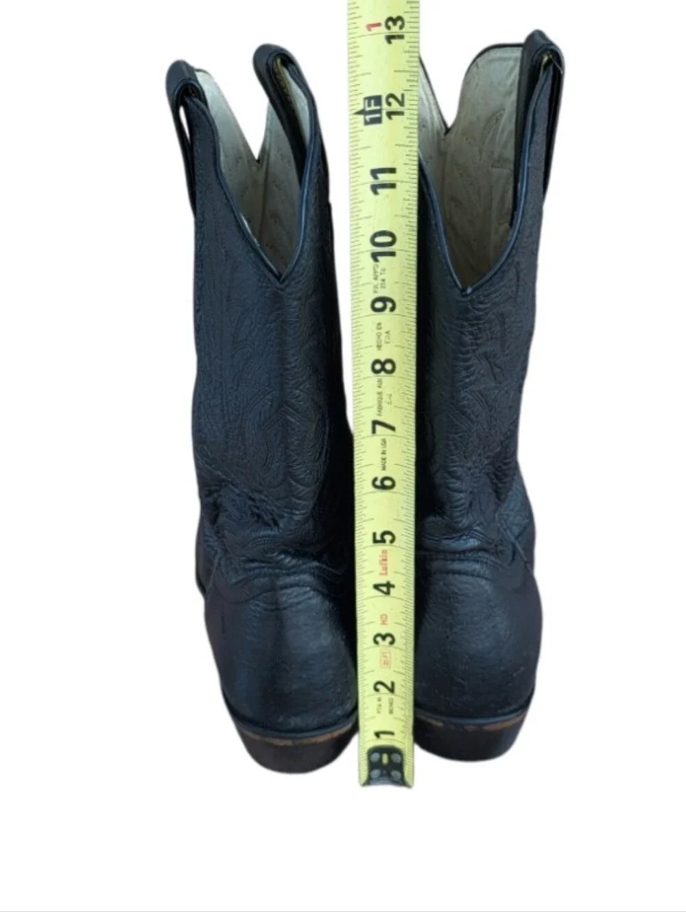 Durango Black Leather Pull On Cowboy Western Ranch Horse Riding Barn Boot Men 10
